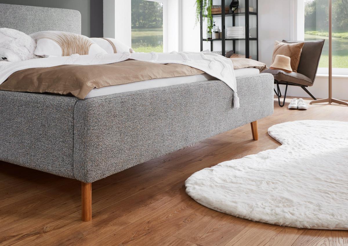 Polsterbett Mattis Herve Grau 160x200cm - Eichefarben/Birkefarben, Design, Holz/Textil (160/200cm) - MID.YOU