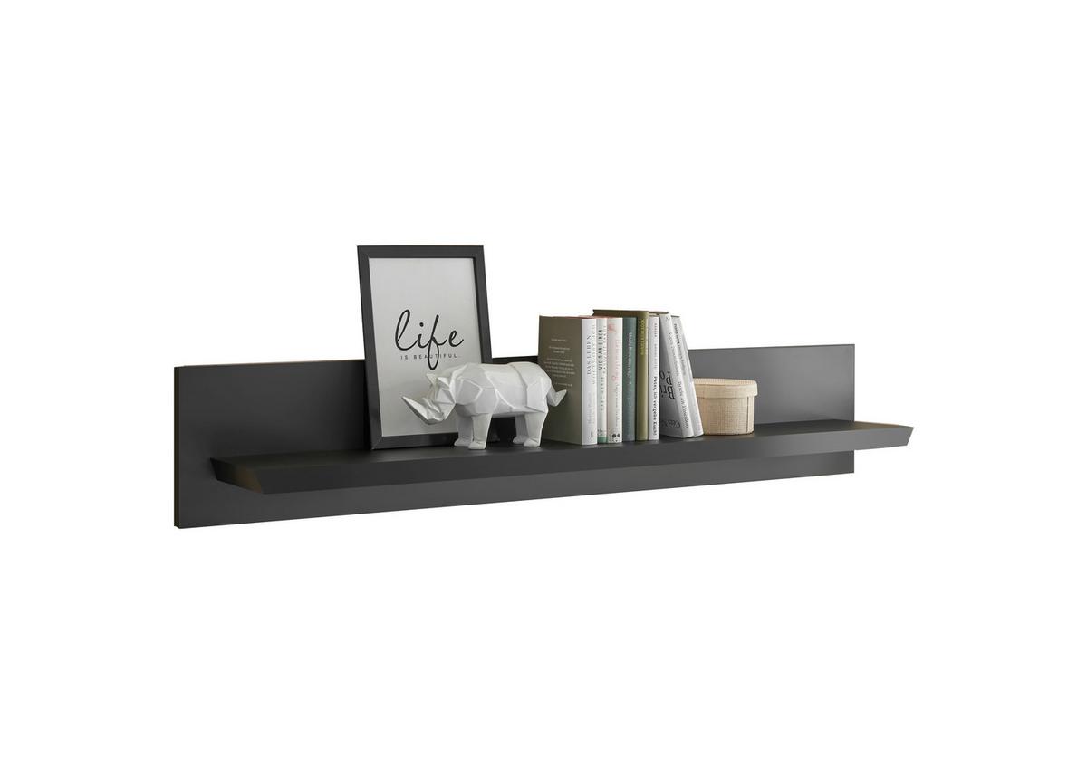 Wandboard Lincoln Schwarz B: 140cm - Schwarz, Design, Holzwerkstoff (140/25/22cm) - MID.YOU