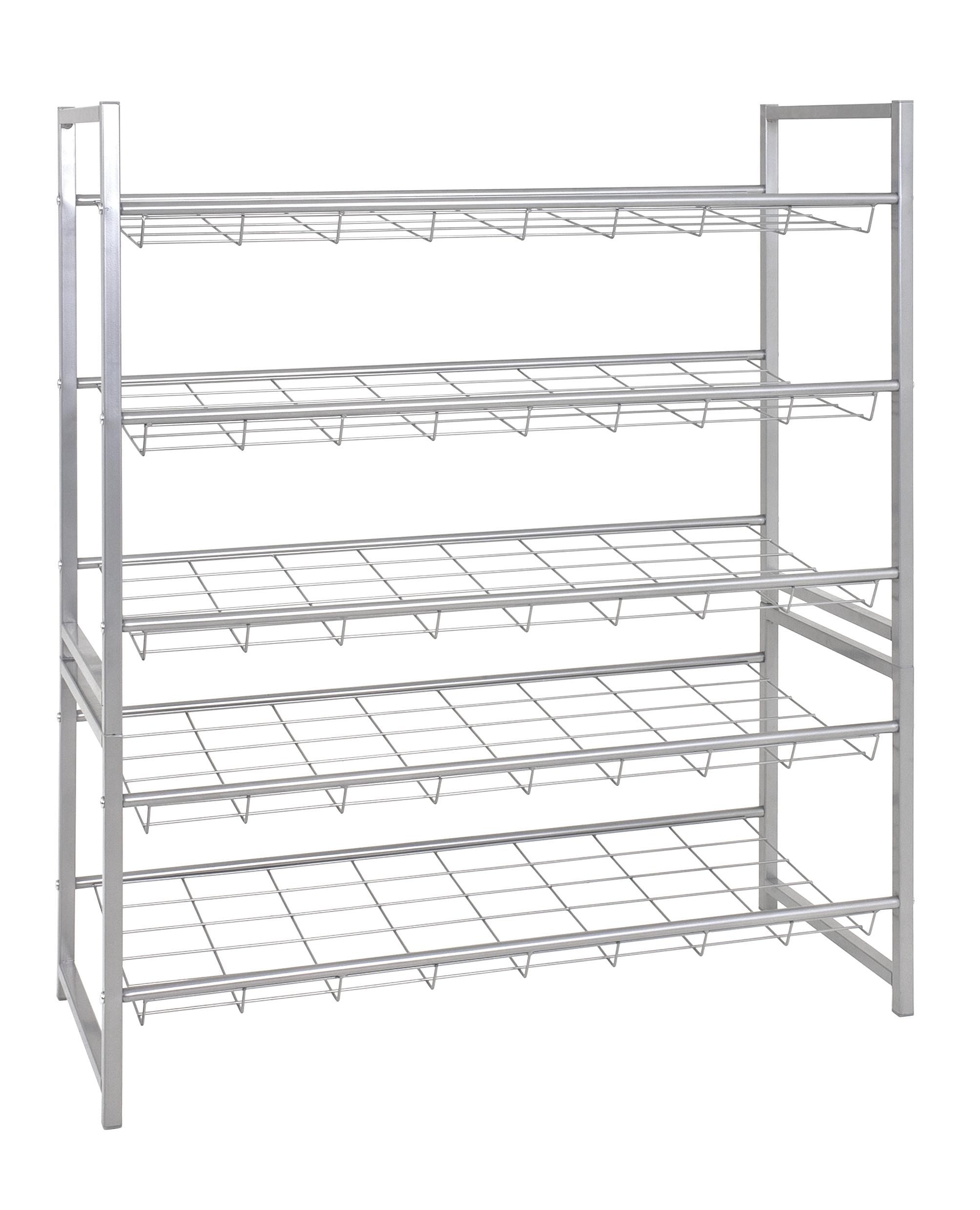 Schuhregal 2 Ablagen 8 Paar Alufarben H: 38 Cm - Alufarben, Basics, Metall (80/38/30cm)