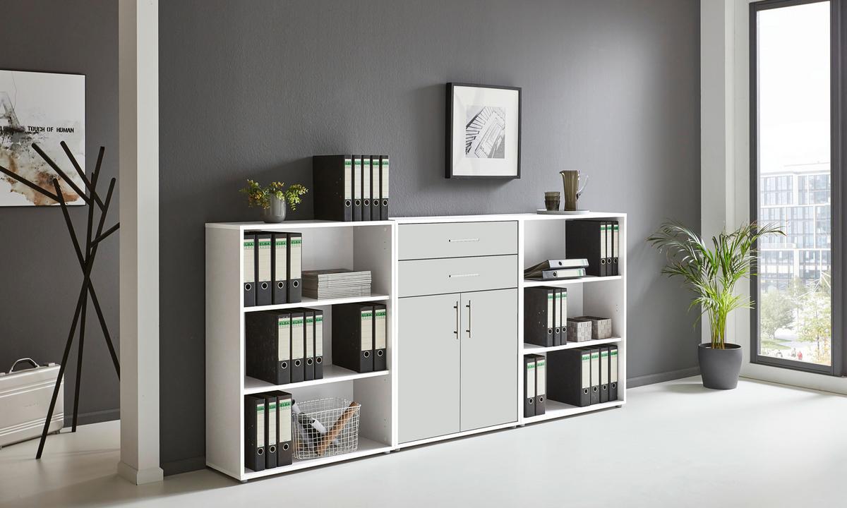 Aktenschrank Office Edition Weiß B: 253,2cm - Weiß, MODERN, Holzwerkstoff (253,2/113,6/33cm) - MID.YOU