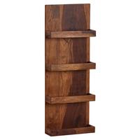 Wandregal Wohnling Sheesham B: 30 cm - Sheeshamfarben, MODERN, Holz (30/80/10cm) - MID.YOU