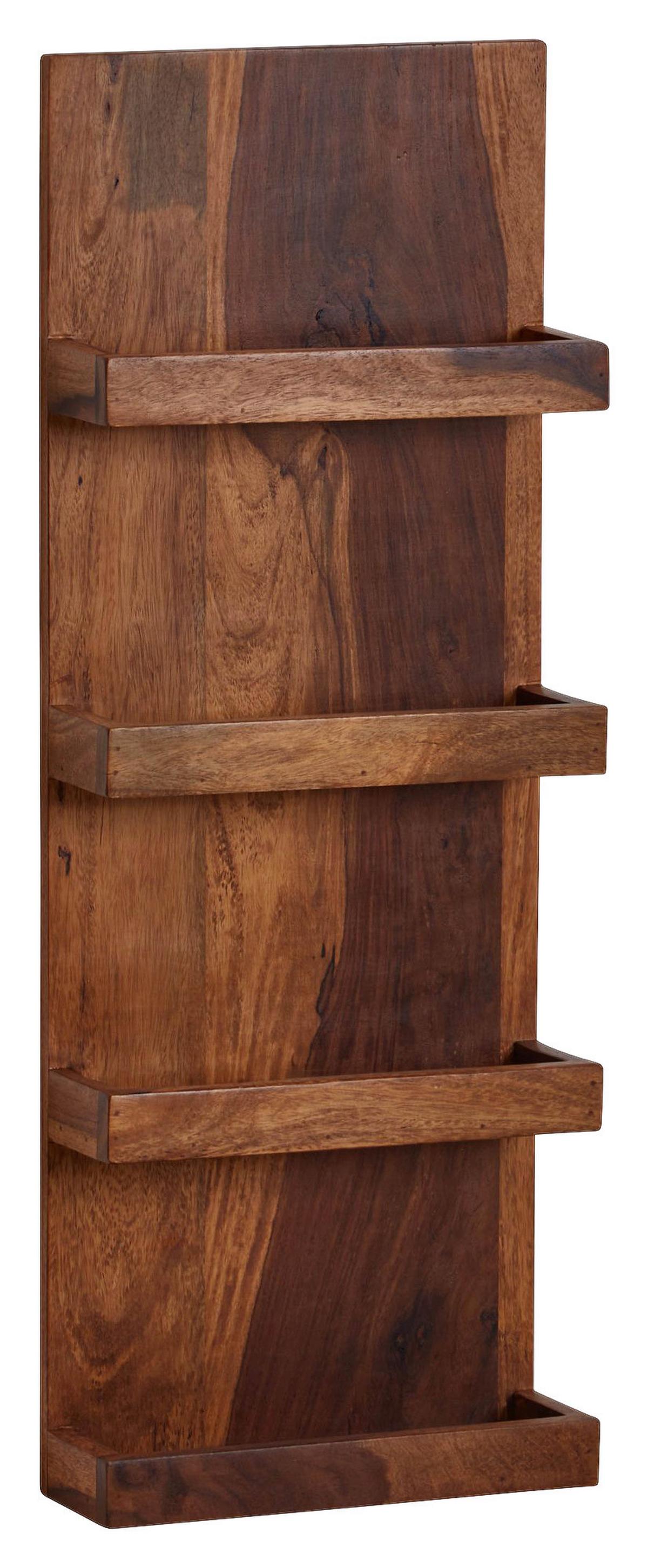 Wandregal Wohnling Sheesham B: 30 cm - Sheeshamfarben, MODERN, Holz (30/80/10cm) - MID.YOU