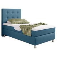 Boxspringbett Mit Topper 90x200 Köln Plus - Blau/Silberfarben, KONVENTIONELL, Textil (90/200cm) - MID.YOU