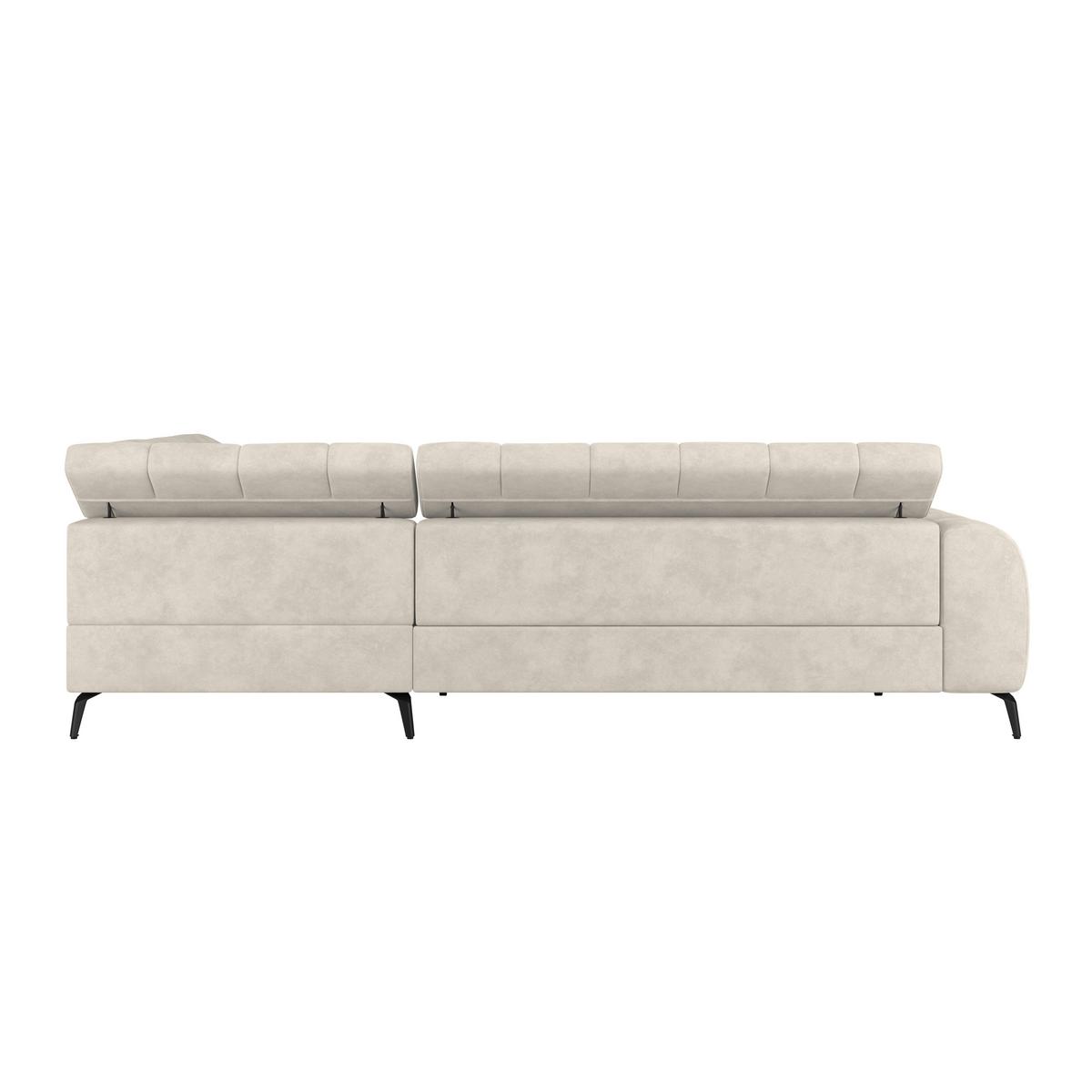 Ecksofa Volf Rechts New Cremefarben, S: 261x203 cm - Creme/Schwarz, Trend, Kunststoff/Textil (261/203cm)