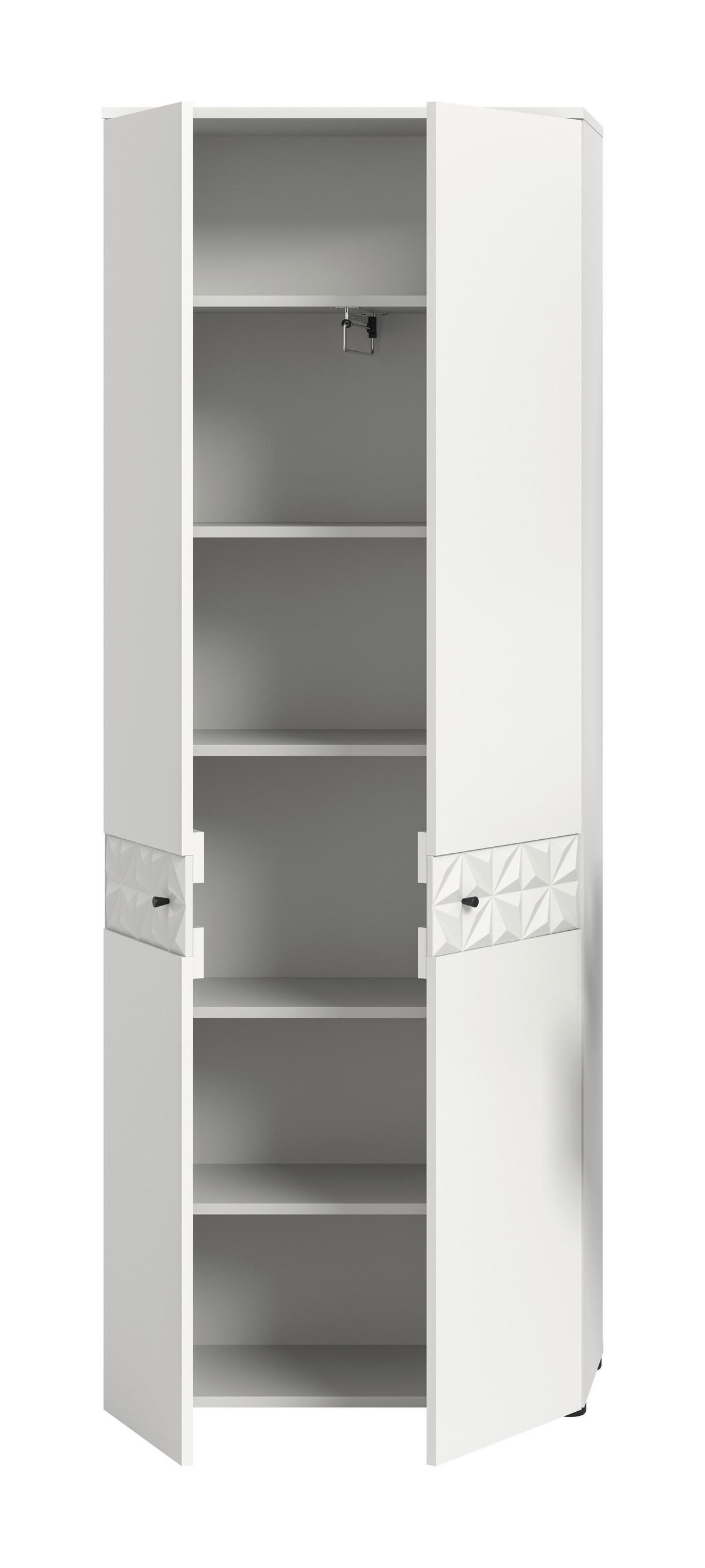 Garderobenschrank Prisma Weiß B: 70,2 cm - Schwarz/Weiß, Design, Holzwerkstoff (70,2/192/34,8cm) - MID.YOU