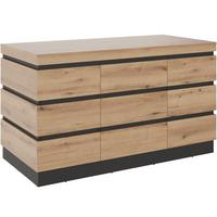 Bar Calabria Grau/Eiche Dekor B: 160,8 cm - Eichefarben/Grau, Trend, Holzwerkstoff (160,8/92,5/75,1cm)