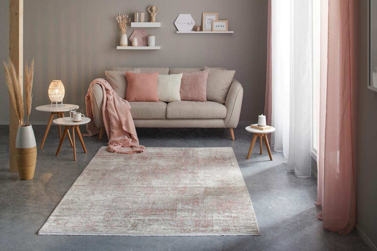 tkaný koberec Malik 1, 80/150 cm - pink/krémová, Modern, textil (80/150cm) - Mömax