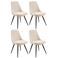 4er Stuhl-Set Corinna Bezug: Leinenoptik Beige - Beige/Schwarz, MODERN, Holz/Textil (49/88/59cm) - MID.YOU