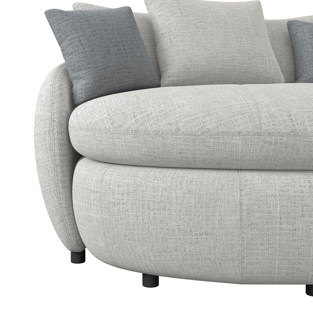 MEGA pohovka ARUBA 2, strieborná/antracitová ženilka - čierna/svetlosivá, Trend, textil/plast (238/80/140cm) - Luca Bessoni