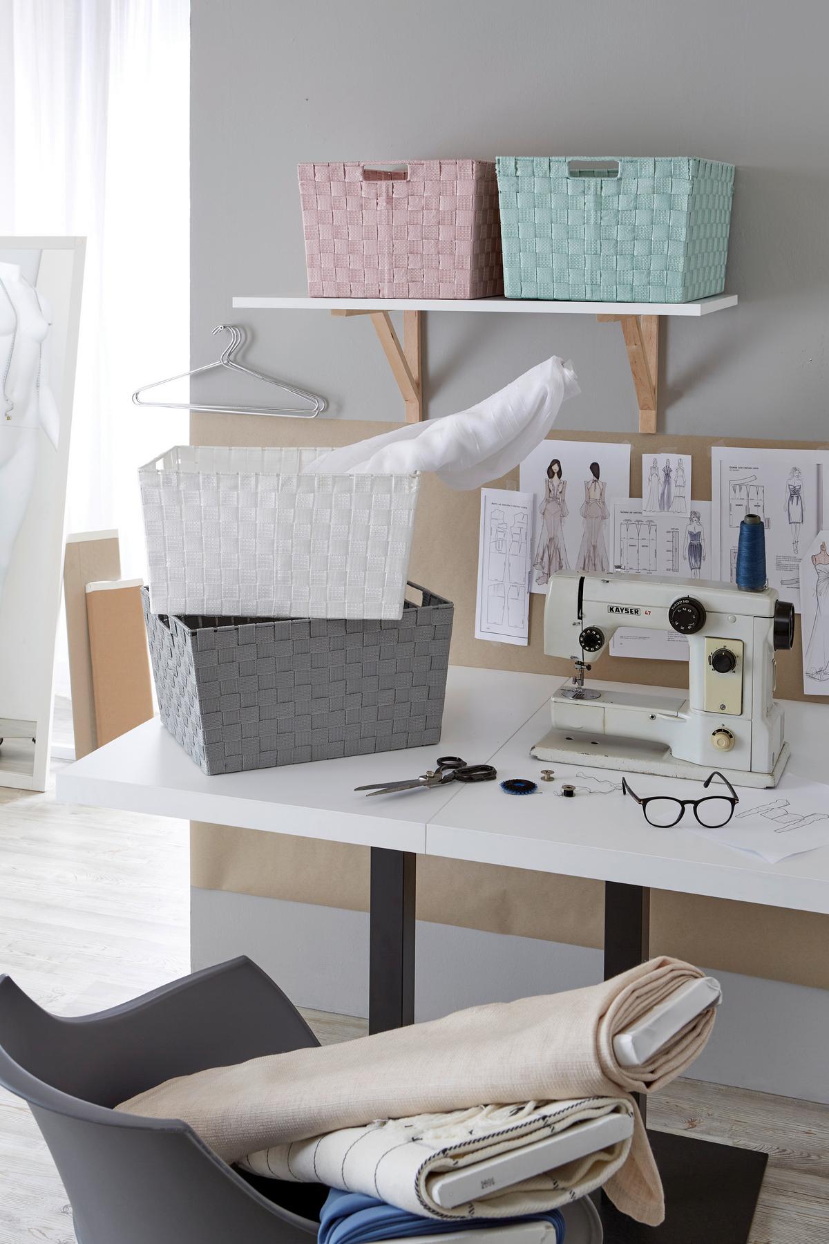 Regalkorb Carolyn - Grau, Basics, Kunststoff - Ondega