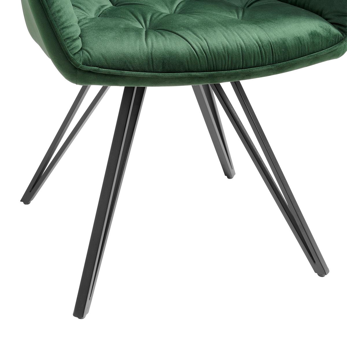 Armlehnstuhl Cardiff Schwarz/Dunkelgrün Gepolstert - Dunkelgrün/Schwarz, LIFESTYLE, Holz/Textil (61/82/62cm) - Livetastic