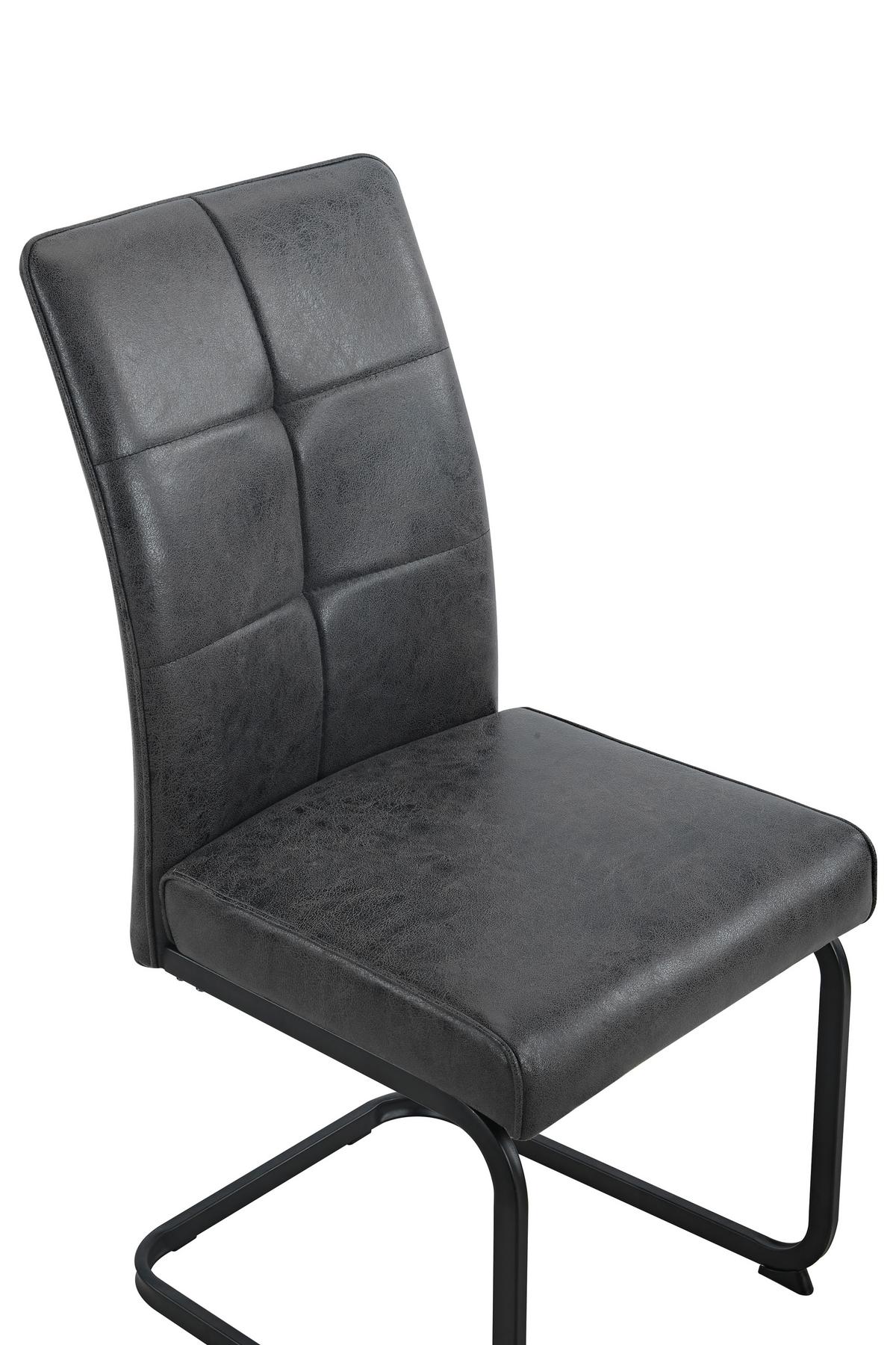 SCHWINGSTUHL-SET MALTA I S 4ER-SET - Anthrazit/Schwarz, MODERN, Textil/Metall (46/97/61cm) - P & B