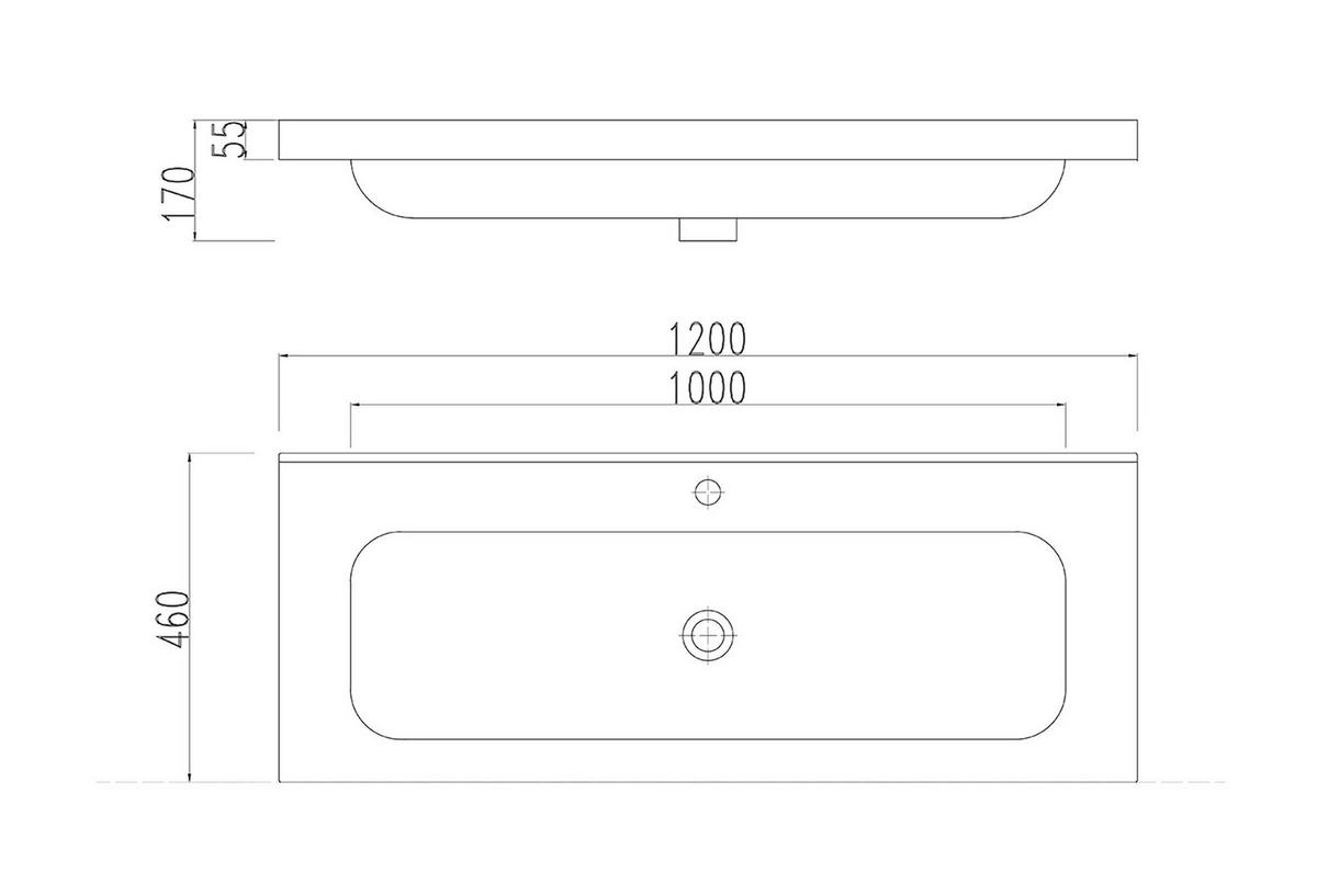 WASCHTISCHKOMBI Fellini Weiß HG B: 120cm - Weiß Hochglanz/Weiß, Basics, Holzwerkstoff/Stein (120cm) - MID.YOU