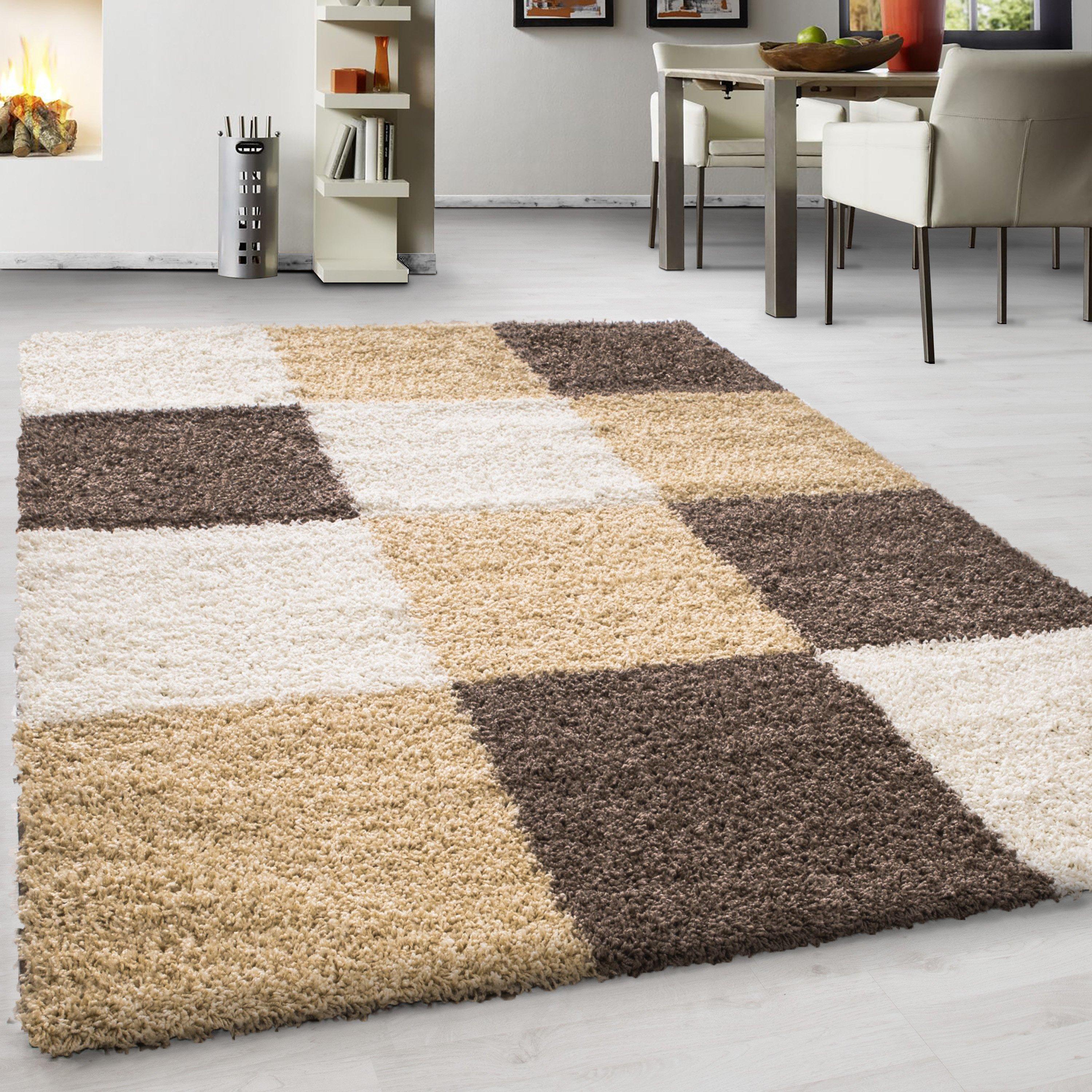 Hochflor Teppich Hellbraun Life 80x150 cm - Hellbraun/Braun, KONVENTIONELL, Textil (80/150cm) - Novel