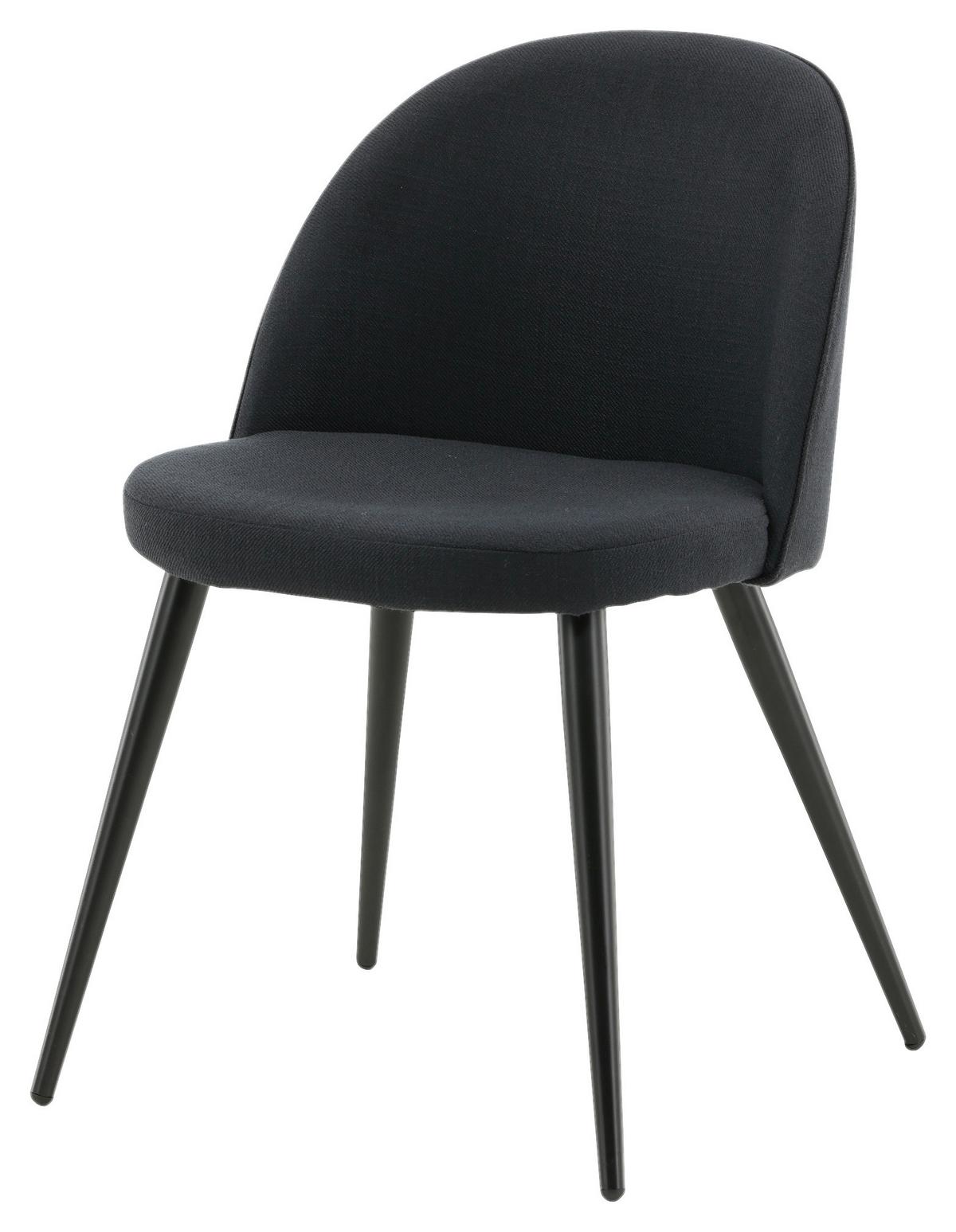 Stuhl-Set Velvet - Schwarz, Design, Textil/Metall (57/76,5/50cm) - Livetastic
