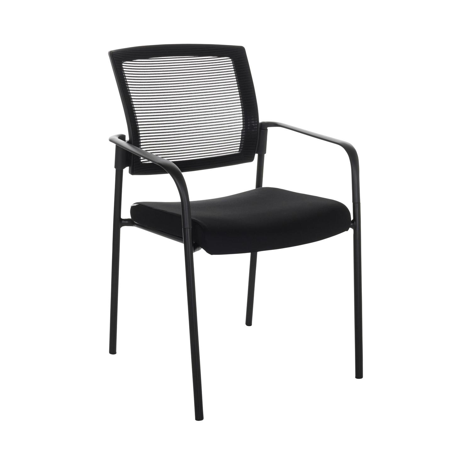 Besucherstuhl Meet gepolstert Schwarz bis 110 kg 51x126x61 cm