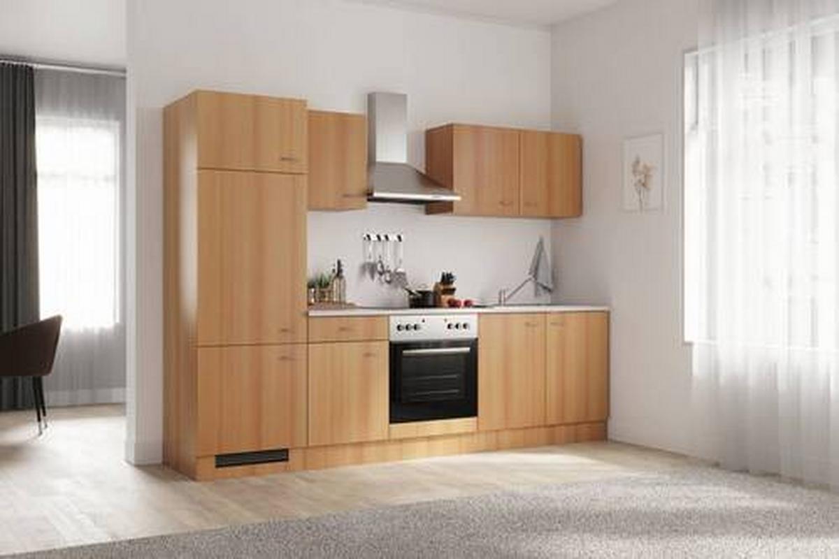 Küchenblock Nano Buchefarben/beige B: 270 Cm - Beige/Buchefarben, MODERN, Holzwerkstoff (270cm) - FlexWell