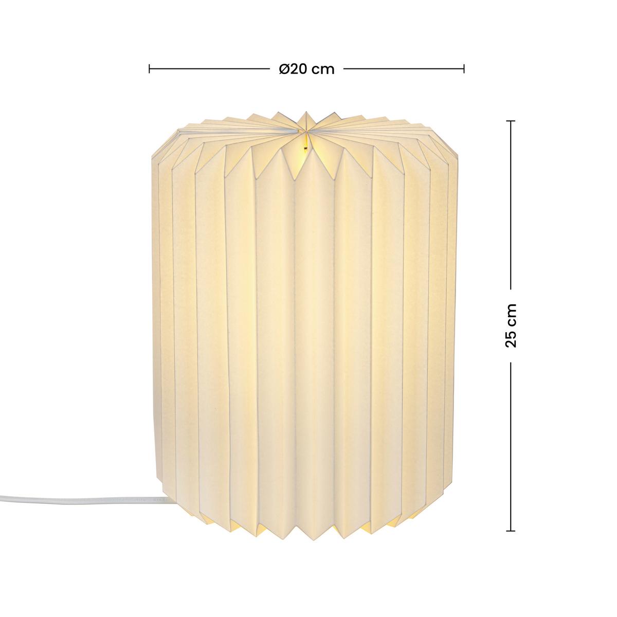 STOLNÁ LAMPA OLGA - biela, Modern, plast/papier (20/20/25cm) - Mömax
