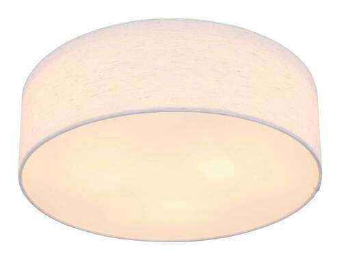 Deckenleuchte Ava Ø 40 Cm 3-Flammig - Beige/Weiß, Basics, Textil/Metall (40/12cm) - Globo