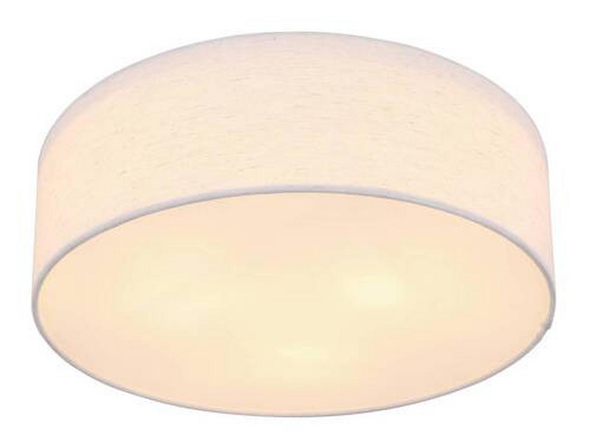 Deckenleuchte Ava Ø 40 Cm 3-Flammig - Beige/Weiß, Basics, Textil/Metall (40/12cm) - Globo