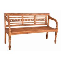 Gartenbank Echtholz 3-Sitzer Moyo - Naturfarben, Basics, Holz (150/90/52cm) - Gardenson
