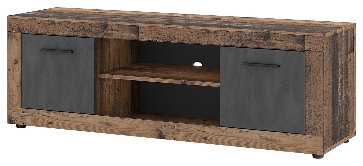 Lowboard Luna Eiche Old Style - Alteiche/Anthrazit, Design, Holzwerkstoff (140/48/40cm) - MID.YOU