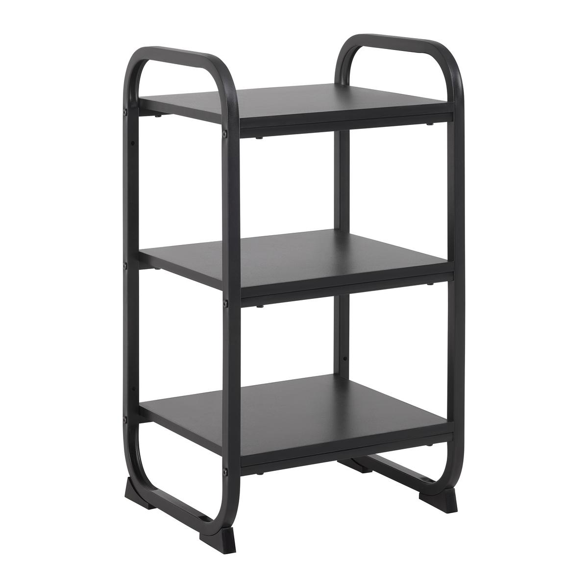 REGÁL BEND -SB- -EXKLUSIV- - černá, Moderní, kov/kompozitní dřevo (36/70/40cm) - Mömax