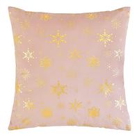 DEKORAČNÍ POLŠTÁŘ SNOWFLAKE - růžová/barvy zlata, textil (45/45cm) - Mömax