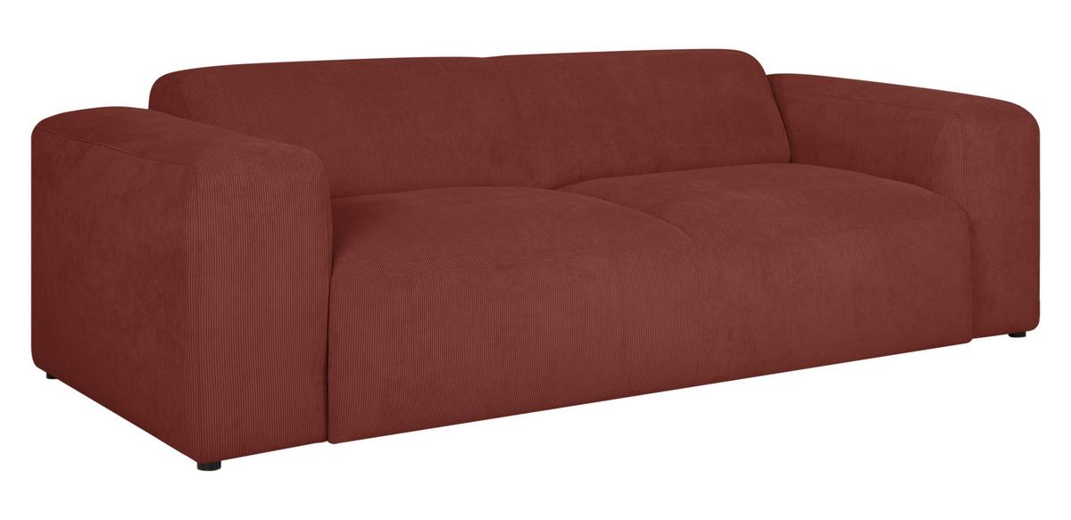 3-sitzer-sofa Hannah Rot B: 247 Cm - Rot/Schwarz, Design, Textil (247/75/104cm) - MID.YOU