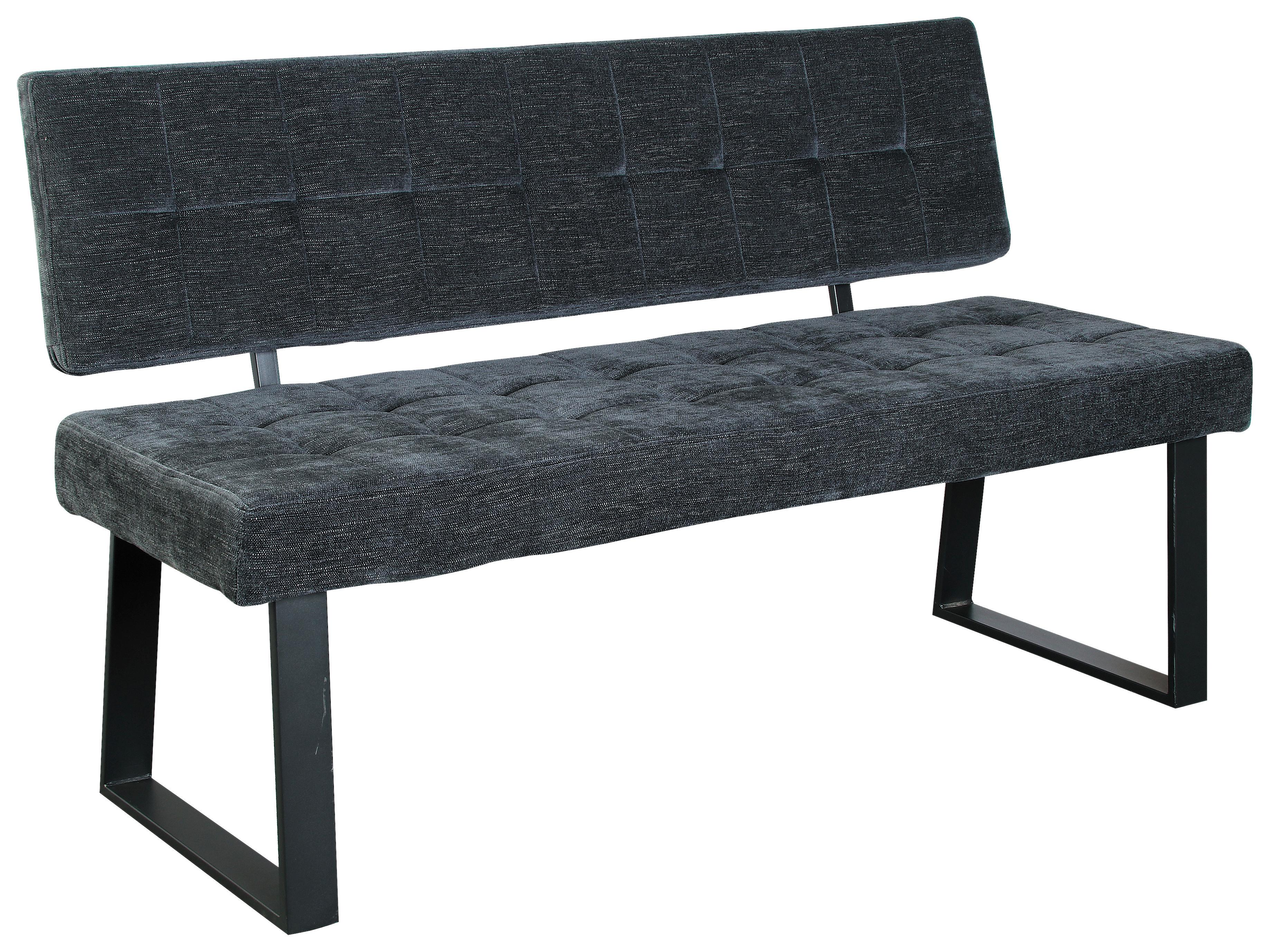 Sitzbank mit Lehne Dunkelgrau Volda 140x85 cm