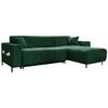 Ecksofa Cuddly Mia Flaschengrün S: 260x165 cm - Dunkelgrün/Schwarz, Textil (260/165cm) - MID.YOU