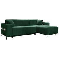 Ecksofa Cuddly Mia Flaschengrün S: 260x165 cm - Dunkelgrün/Schwarz, Textil (260/165cm) - MID.YOU