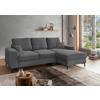 Eckschlafsofa Zona Grau S: 237x143 Cm - Schwarz/Grau, KONVENTIONELL, Textil (237/143cm) - Livetastic