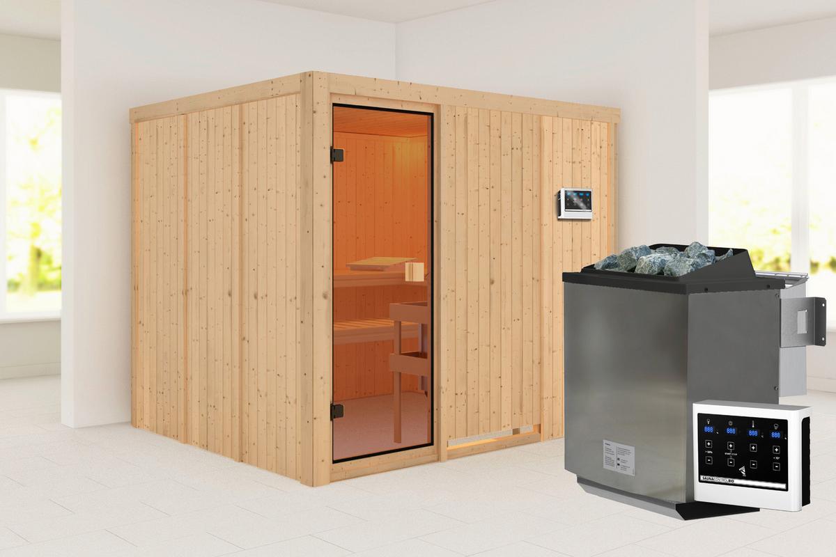 Sauna Bron Eck 231/198/196 Cm - Fichtefarben, Basics, Holz (231/198/196cm)
