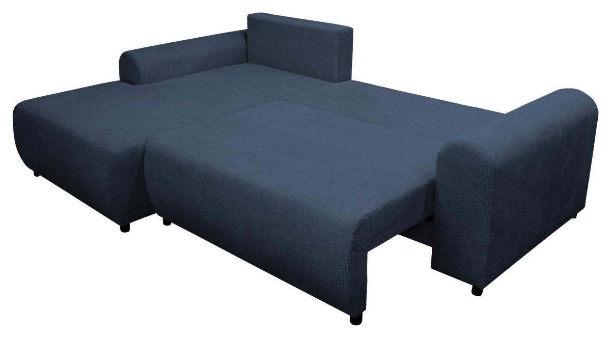 Ecksofa Velo Dunkelblau S: 160x250 Cm - Schwarz/Dunkelblau, Design, Textil (160/250cm) - MID.YOU