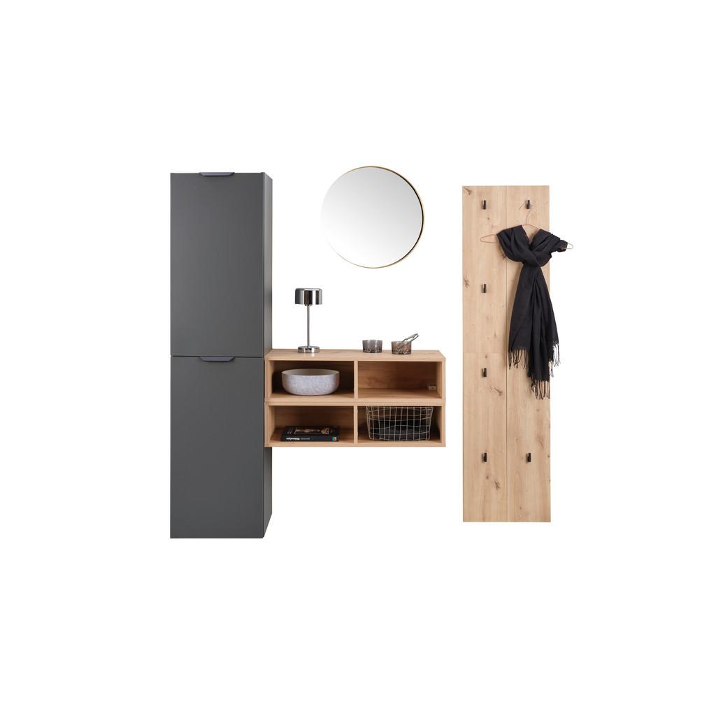 Garderobe Ciao Anthrazit/Eiche Dekor 3-tlg
