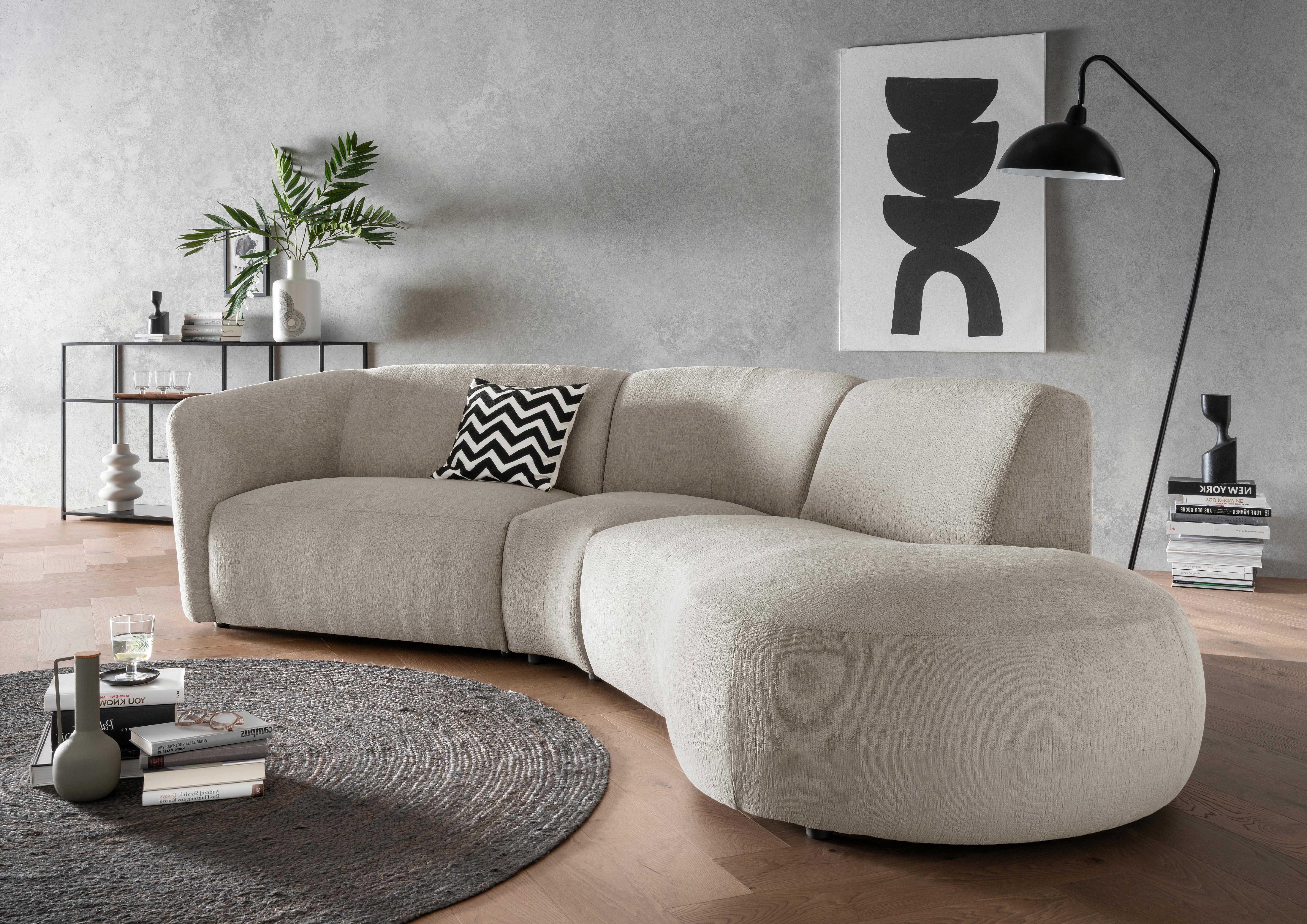 Ecksofa Jesi, Taupe S: 276x182 Cm - Taupe/Schwarz, MODERN, Textil (276/182cm) - Livetastic