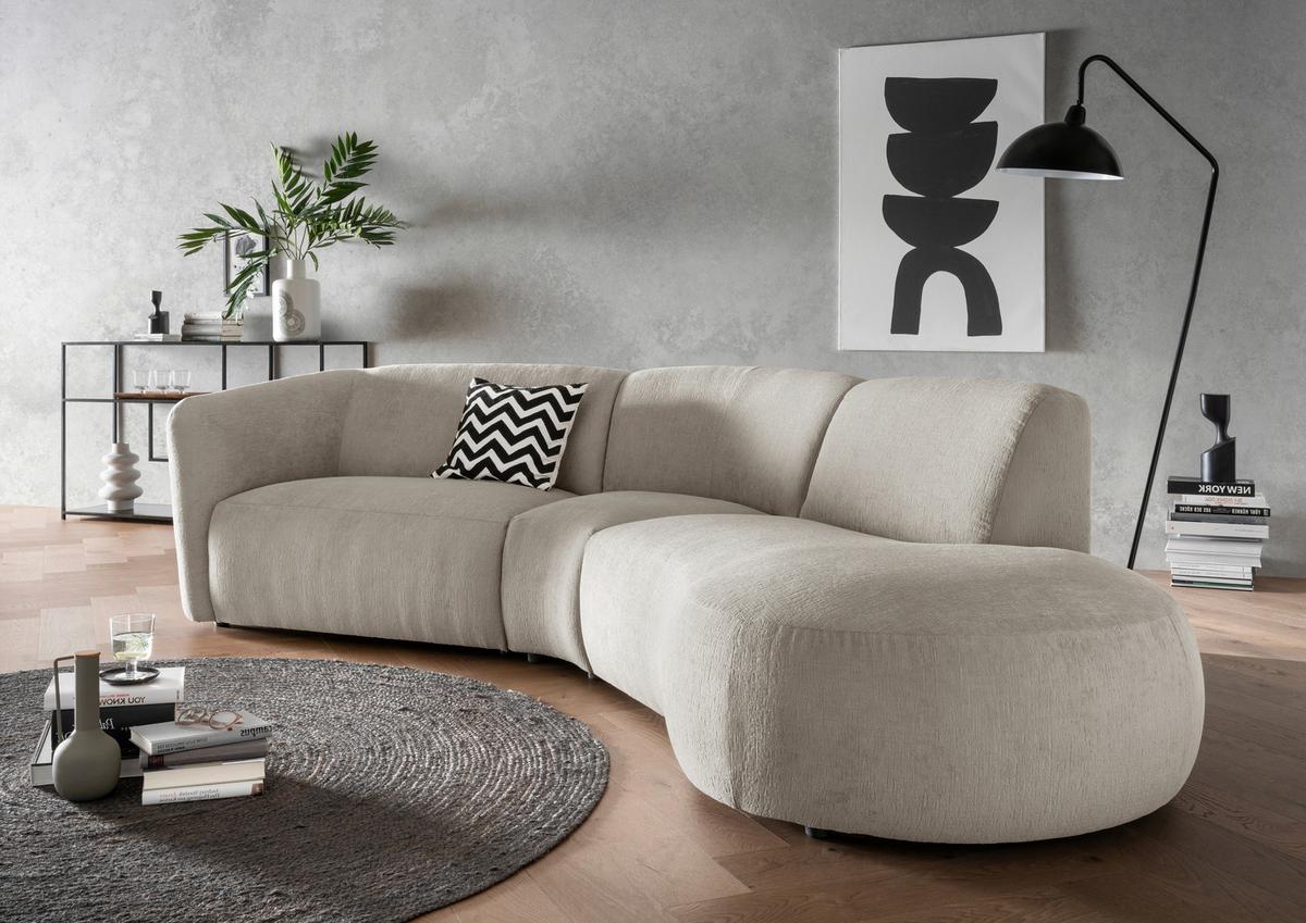 Ecksofa Jesi, Taupe S: 276x182 Cm - Taupe/Schwarz, MODERN, Textil (276/182cm) - Livetastic