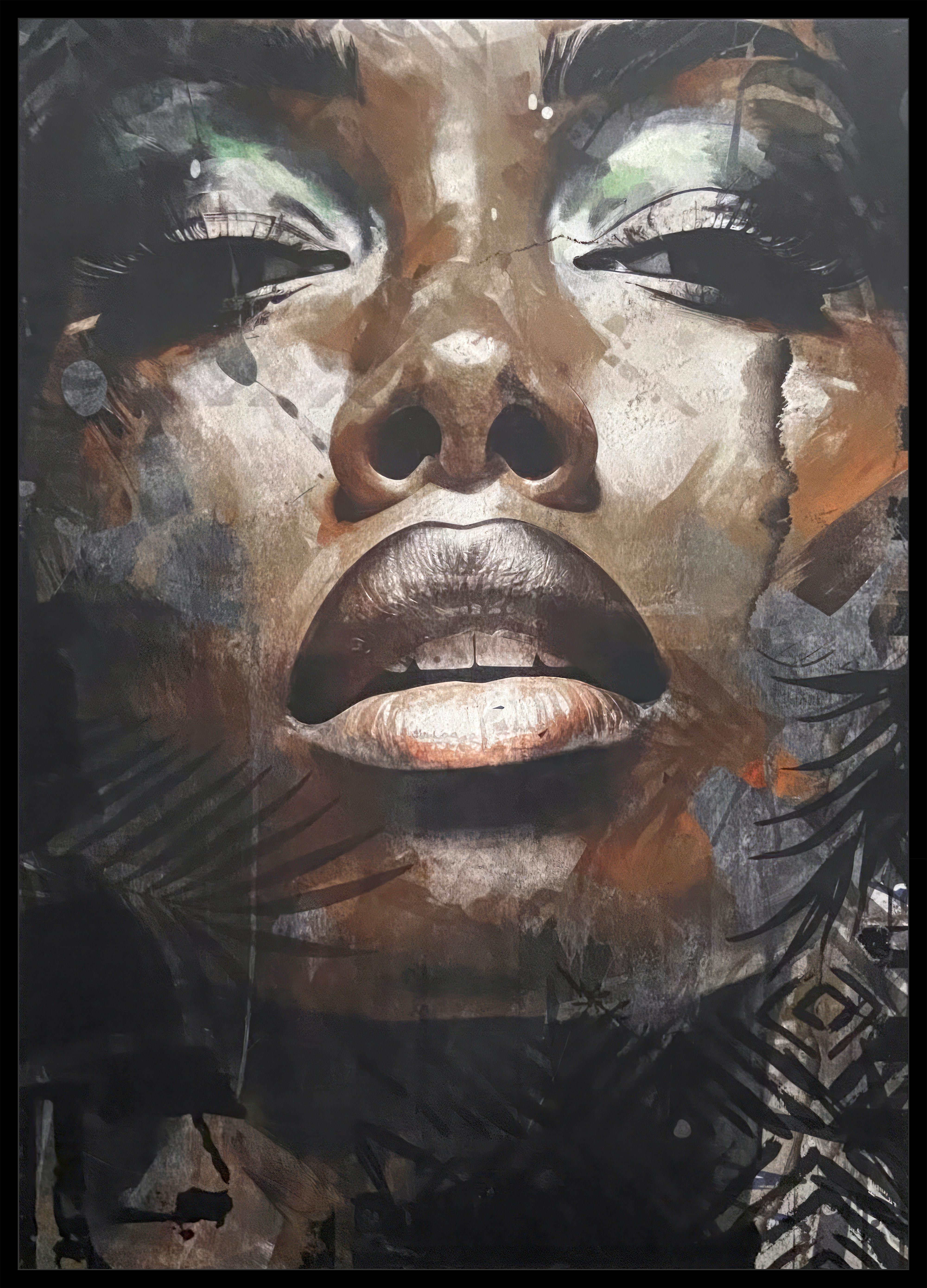 Obraz na plátně Denise, 60/90cm - černá, Moderní, kompozitní dřevo/textil (60/90cm) - Premium Living