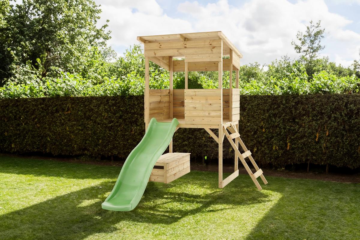 Spielhaus Wildnis Fichte, L/b/h: 241x167x205cm - Fichtefarben, KONVENTIONELL, Holz (241/167/205cm)