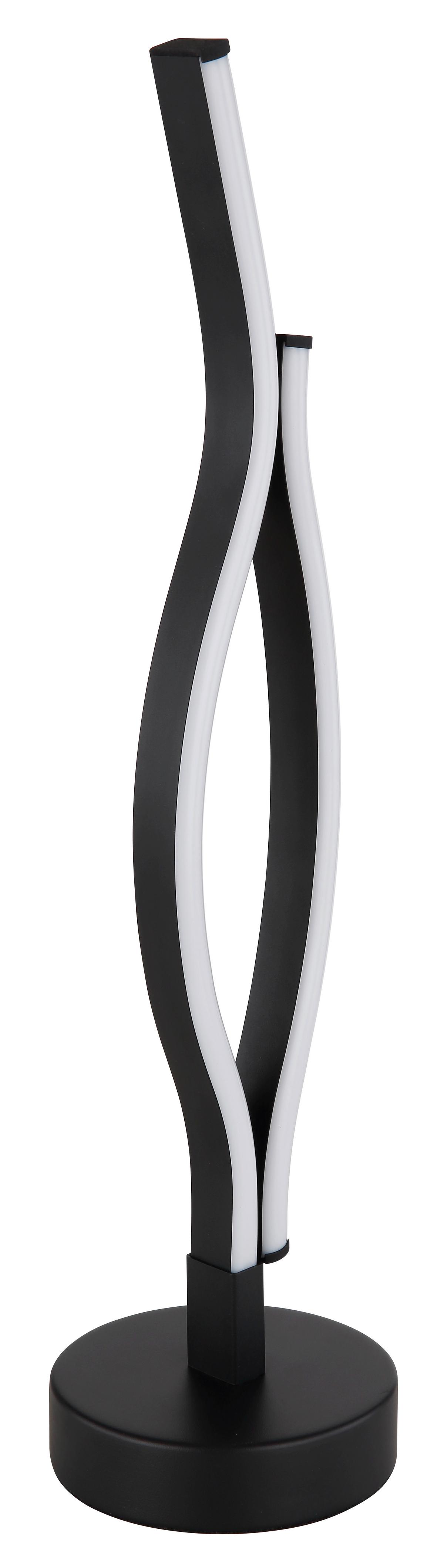 Led-tischleuchte Geronimo Schwarz Weiß D: 12 Cm - Schwarz/Weiß, Design, Kunststoff/Metall (12/47cm) - Globo