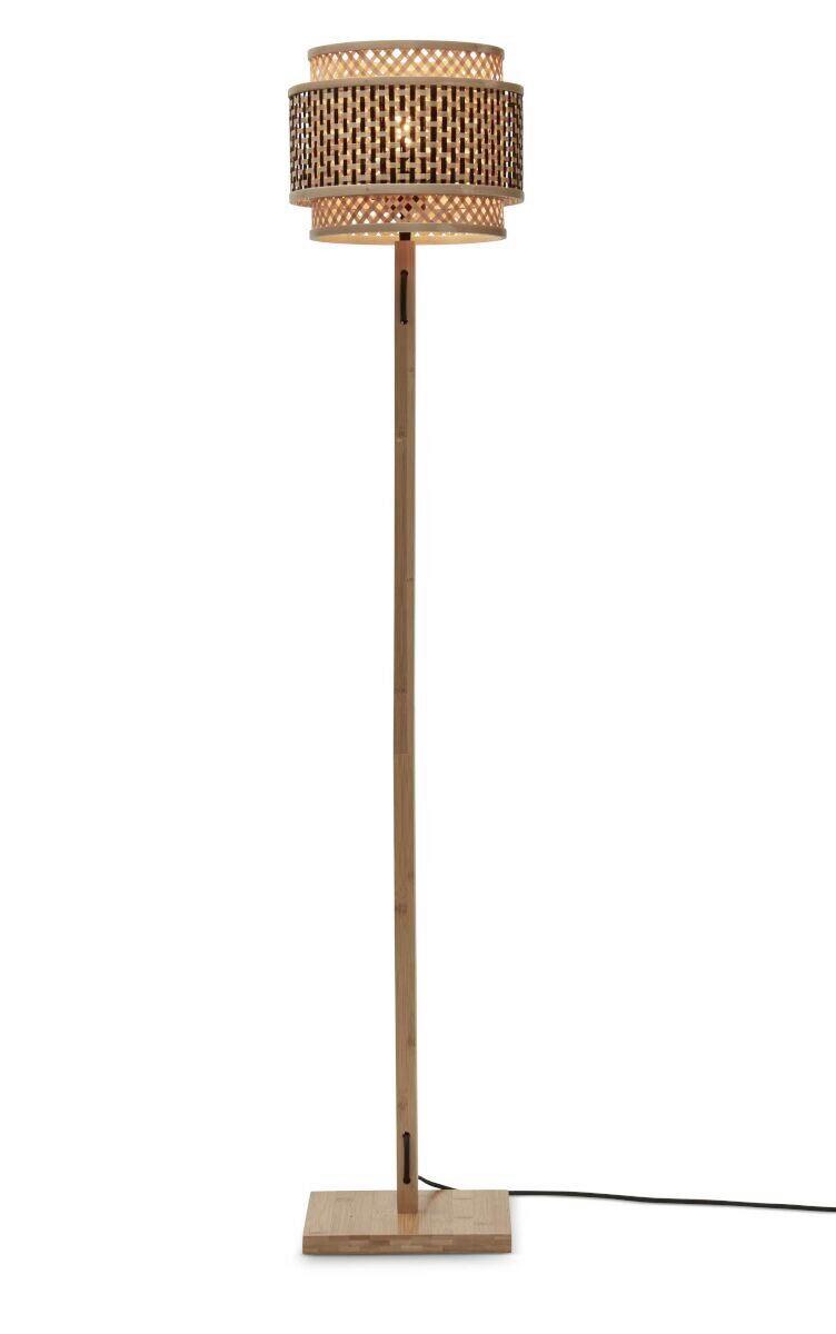 Stehleuchte Bhutan/fs/fj/n/2520/bn - Schwarz/Naturfarben, Trend, Holz (25/130cm) - Good & Mojo