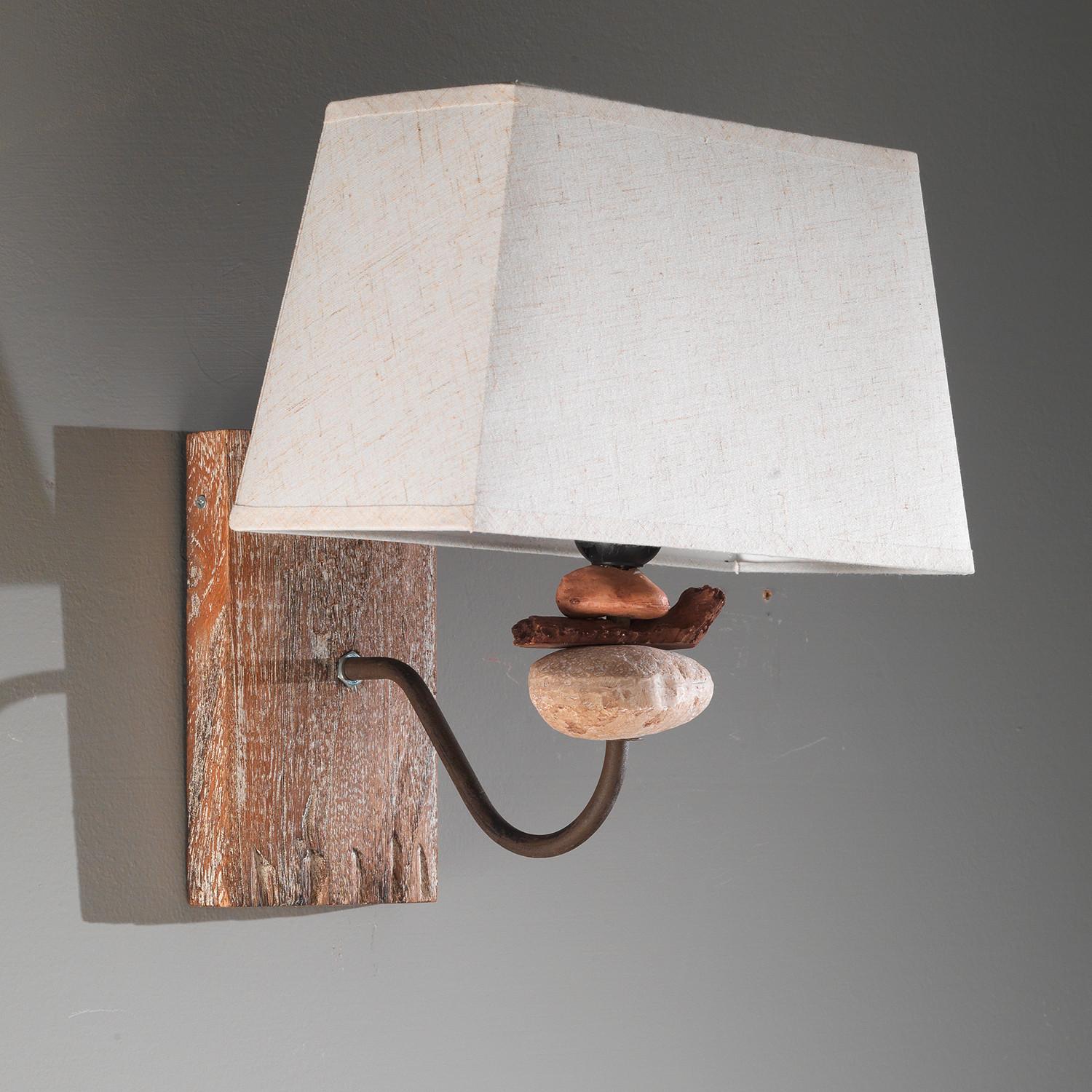 Wandleuchte 4848/ap - Schwarz/Weiß, KONVENTIONELL, Textil/Stein (30/30/27cm)