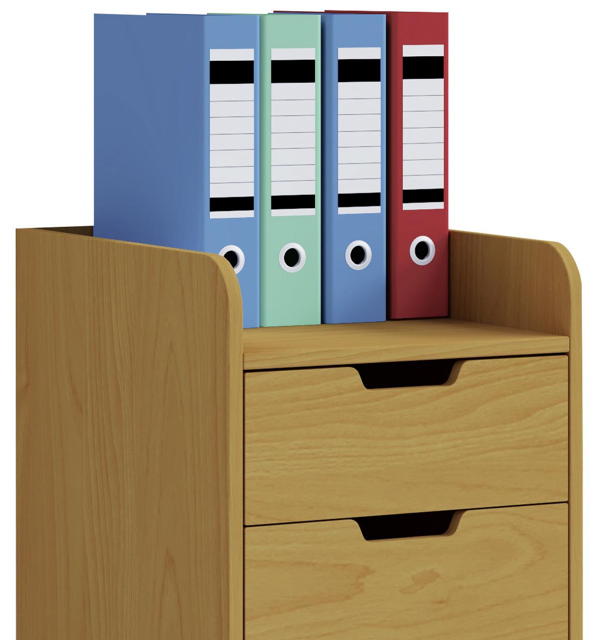 Rollcontainer Buche Dekor Konal Maxi 40x74x50 cm - Buchefarben, KONVENTIONELL, Holzwerkstoff/Kunststoff (40/74/50cm) - MID.YOU