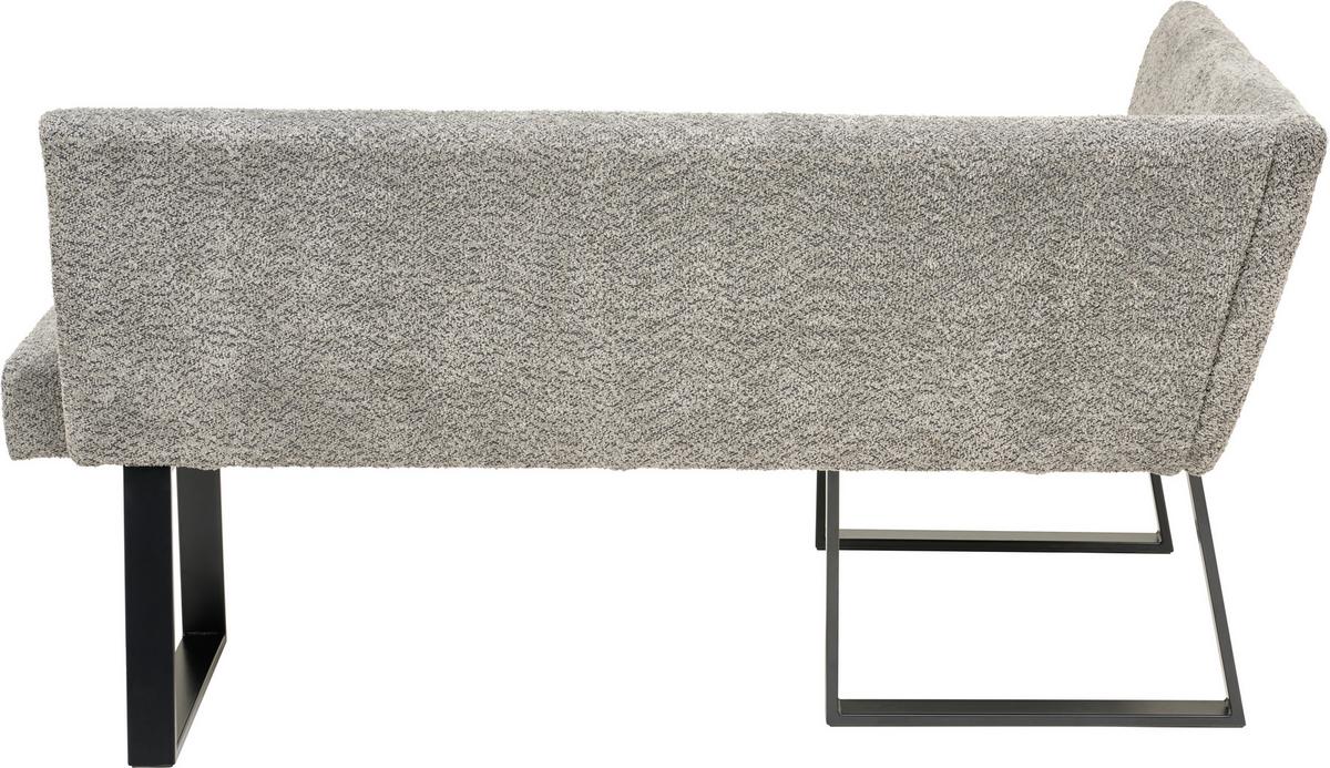 Eckbank Terri Grau, Ca. 132x163cm - Schwarz/Grau, KONVENTIONELL, Textil/Metall (130/160cm) - MID.YOU