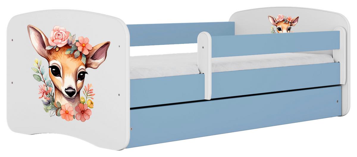 Kinder-/Juniorbett Babydreams inkl. Matratze 80x160 - Blau/Birkefarben, MODERN, Holz/Holzwerkstoff (80/160cm) - MID.YOU