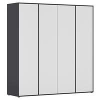 Drehtürenschrank Nabila Grau Weiß B: 187 cm - Weiß/Grau, MODERN, Holzwerkstoff (187/194/53cm) - Rauch Möbel