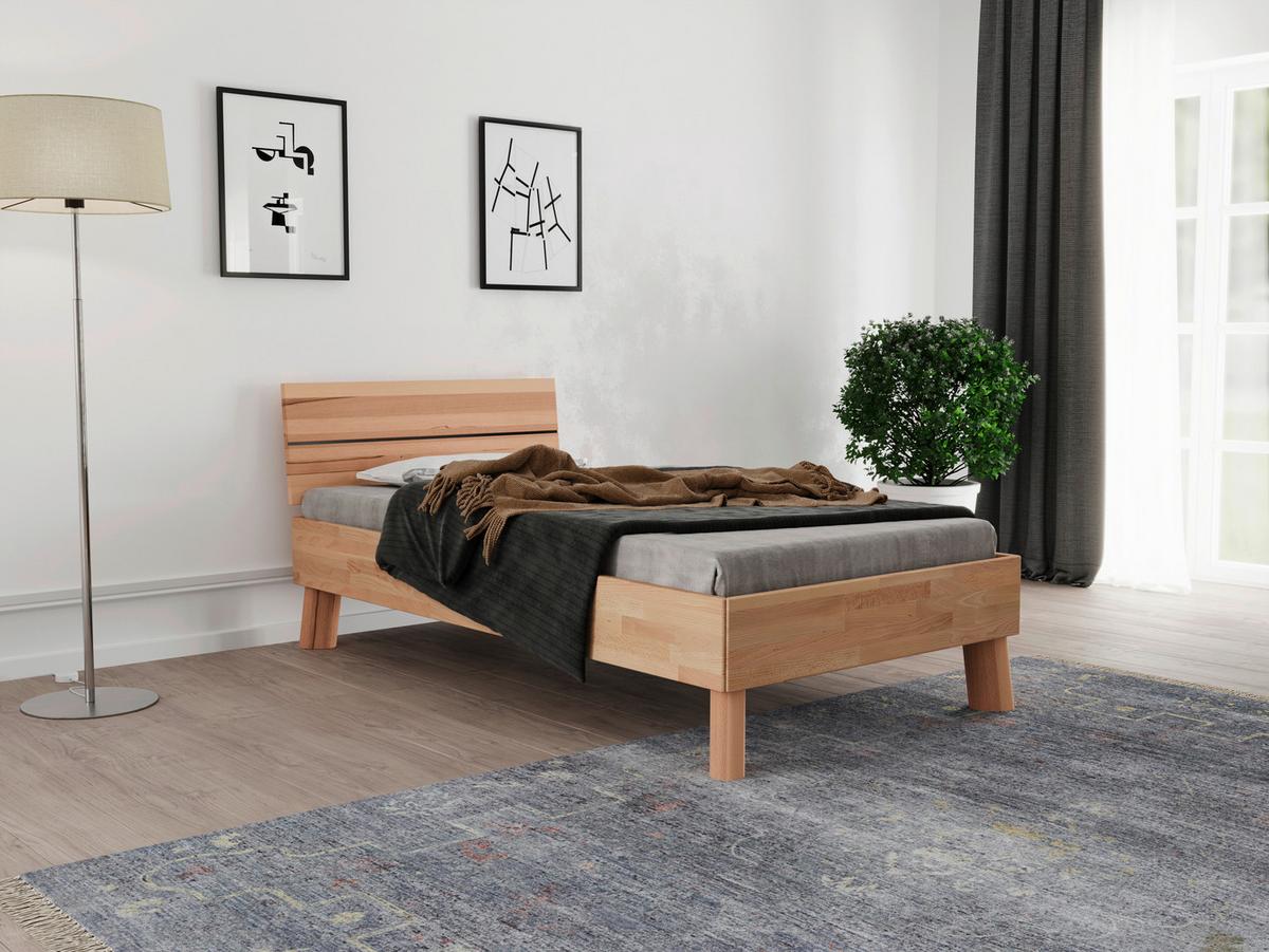 Bett Como Kernbuche 100x200cm - Kernbuche, MODERN, Holz (100/200cm) - MID.YOU