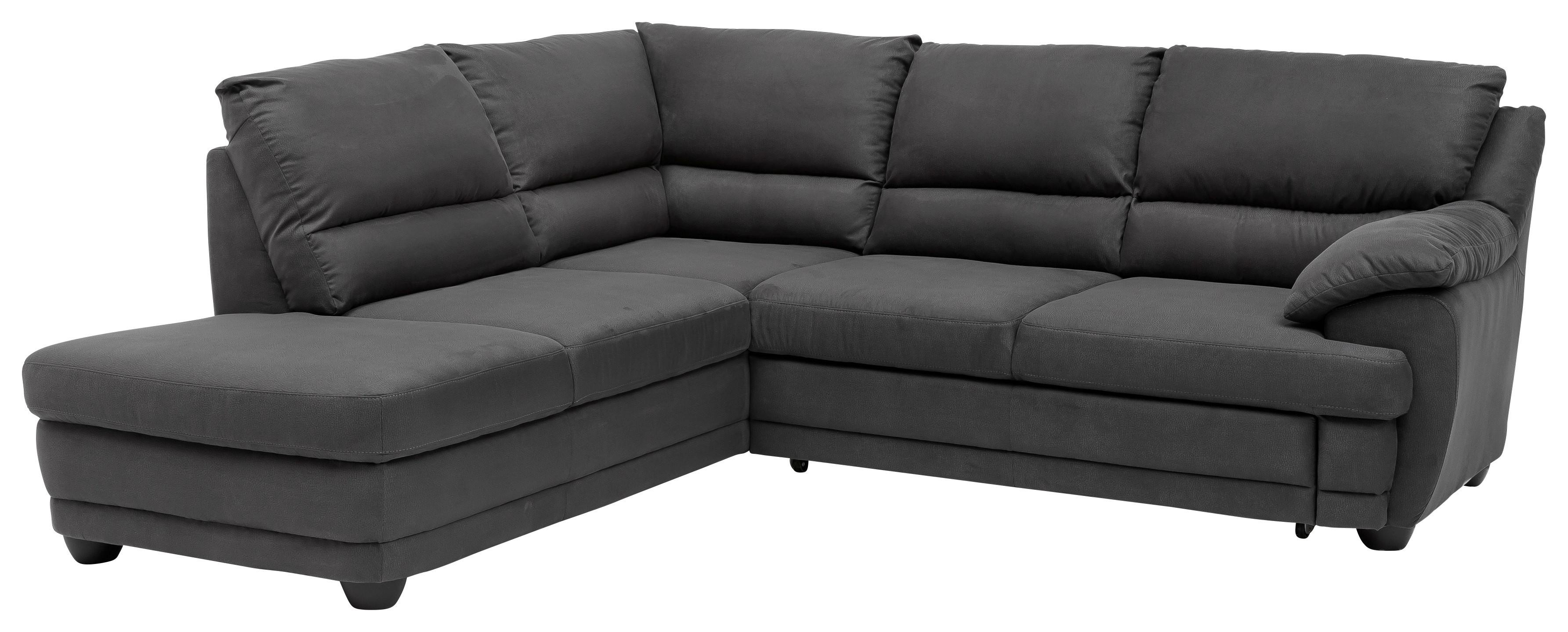 Ecksofa Mit Schlaffunktion Nebolo Anthrazit - Anthrazit/Schwarz, Design, Textil (225/245cm) - Livetastic