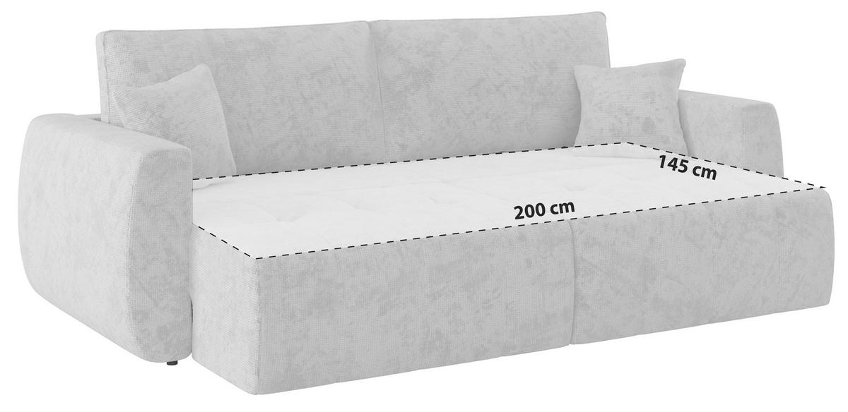 Schlafsofa Bali - Creme/Schwarz, MODERN, Holz/Textil (245/74-90/104cm) - Luca Bessoni